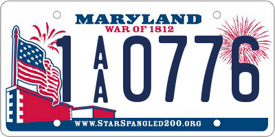 MD license plate 1AA0776