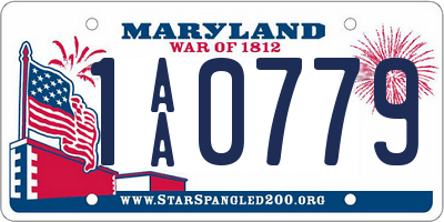 MD license plate 1AA0779