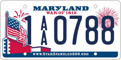 MD license plate 1AA0788