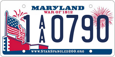 MD license plate 1AA0790