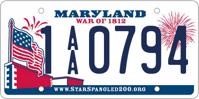 MD license plate 1AA0794