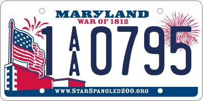 MD license plate 1AA0795