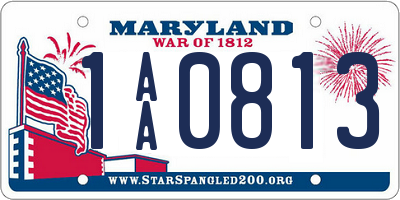 MD license plate 1AA0813