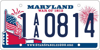 MD license plate 1AA0814