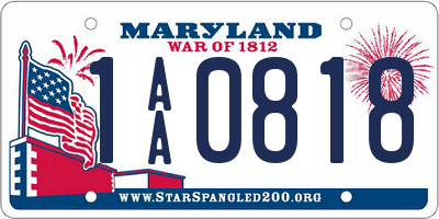 MD license plate 1AA0818