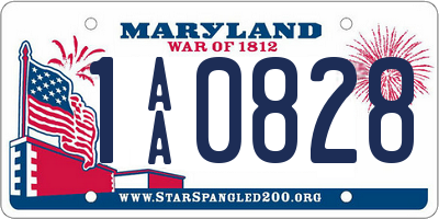 MD license plate 1AA0828