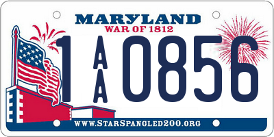 MD license plate 1AA0856