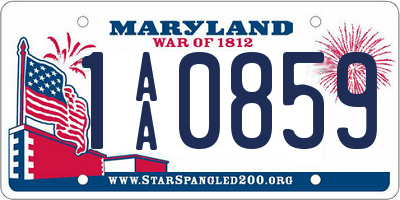 MD license plate 1AA0859