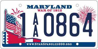 MD license plate 1AA0864