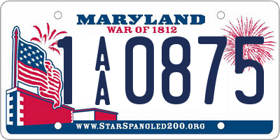 MD license plate 1AA0875