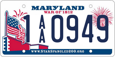 MD license plate 1AA0949