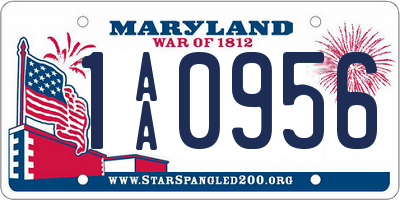 MD license plate 1AA0956