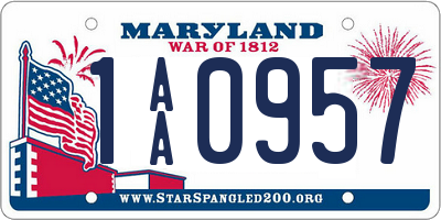 MD license plate 1AA0957