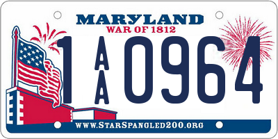 MD license plate 1AA0964