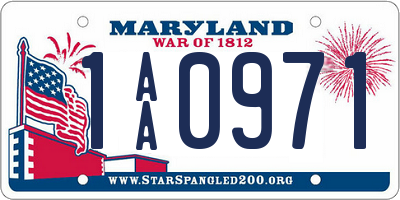 MD license plate 1AA0971