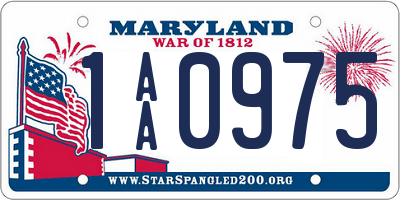 MD license plate 1AA0975