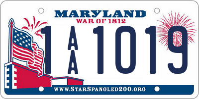 MD license plate 1AA1019