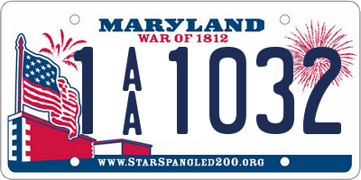 MD license plate 1AA1032