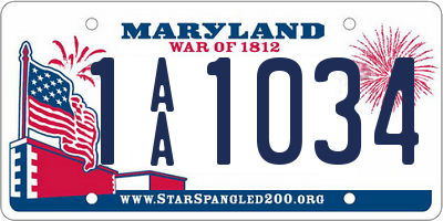 MD license plate 1AA1034