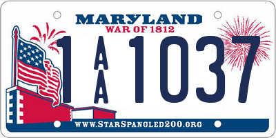 MD license plate 1AA1037