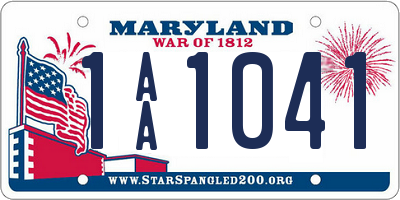 MD license plate 1AA1041