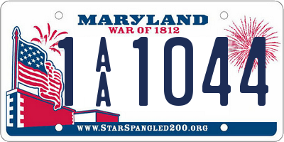 MD license plate 1AA1044