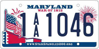 MD license plate 1AA1046