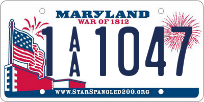 MD license plate 1AA1047