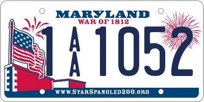 MD license plate 1AA1052