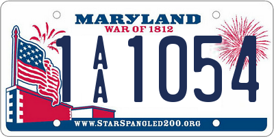 MD license plate 1AA1054