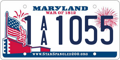 MD license plate 1AA1055