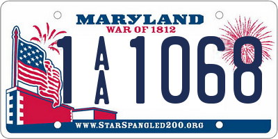 MD license plate 1AA1068