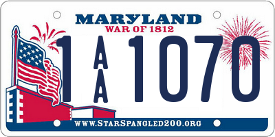 MD license plate 1AA1070