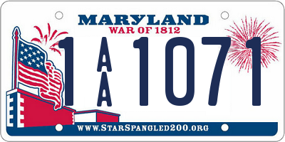 MD license plate 1AA1071