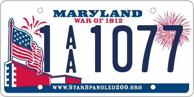 MD license plate 1AA1077