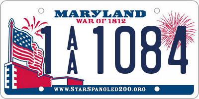 MD license plate 1AA1084