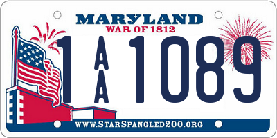 MD license plate 1AA1089