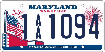 MD license plate 1AA1094