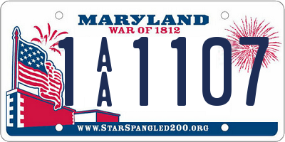 MD license plate 1AA1107