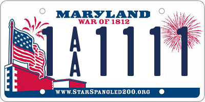 MD license plate 1AA1111