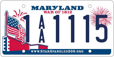 MD license plate 1AA1115
