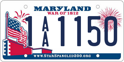 MD license plate 1AA1150