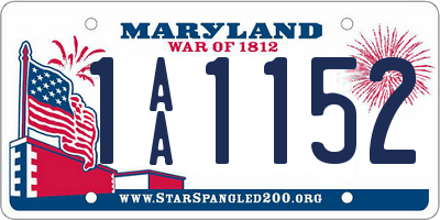 MD license plate 1AA1152