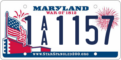 MD license plate 1AA1157