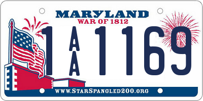 MD license plate 1AA1169