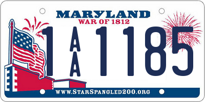 MD license plate 1AA1185