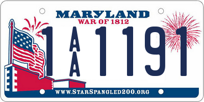 MD license plate 1AA1191