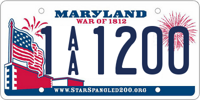 MD license plate 1AA1200