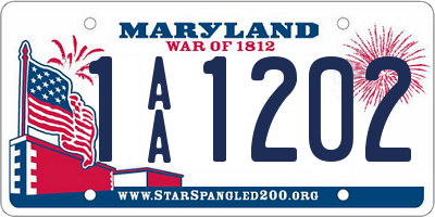MD license plate 1AA1202
