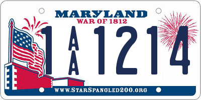 MD license plate 1AA1214